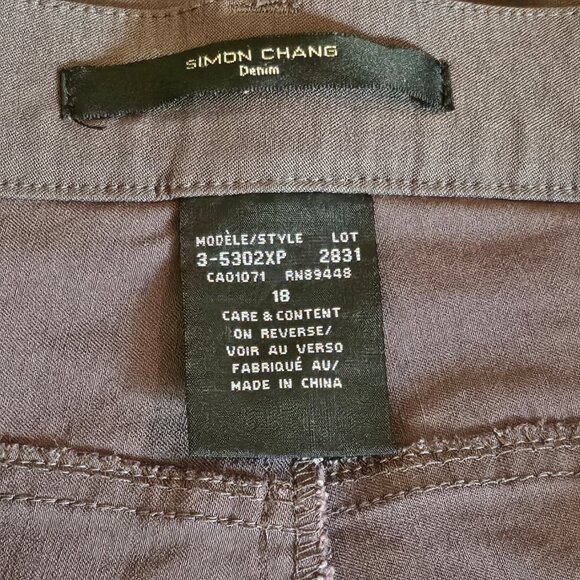 SIMON CHANG Grey Straight Leg Trouser Size 18P - Picture 9 of 10